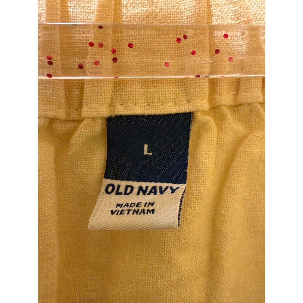 Old Navy L Sweet Butter Yellow Linen Blend Crop Top Mini Skirt Matching Set